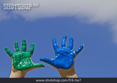 
                Farbe, Hand, Fingerfarbe                   