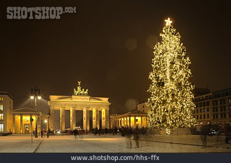 
                Weihnachten, Berlin, Brandenburger Tor, Weihnachtsbaum                   