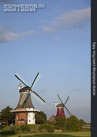 
                Windmühle, Ostfriesland, Greetsiel, Zwillingsmühlen                   