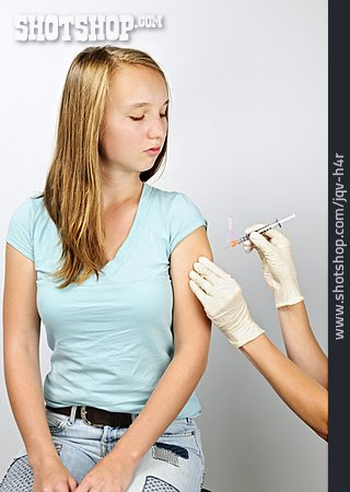 
                Mädchen, Injektion, Patientin, Impfen                   