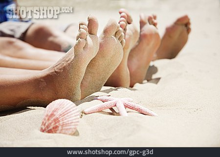 
                Barfuß, Fuß, Strandurlaub, Sommerferien                   