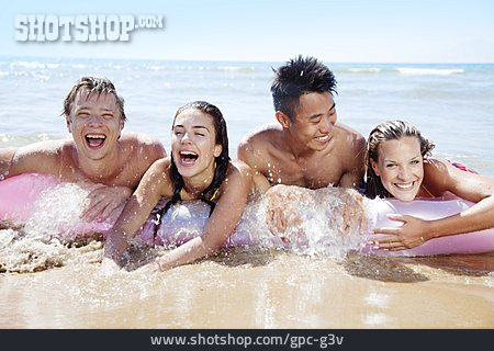 
                Fun, Bathing, Friends, Beach Holiday, Splashing                   