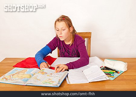 
                Girl, Learning, Homework                   