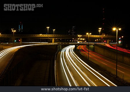
                Autobahn, Straße, Lichtspur                   