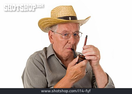 
                Man, Senior, Smoking, Pipe                   
