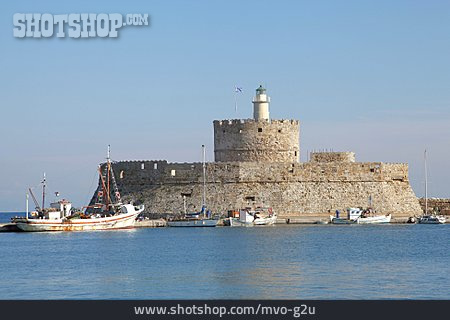
                Festung, Rhodos, Agios Nikolaos, Mandraki-hafen                   