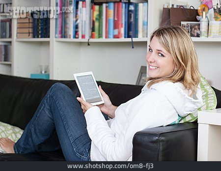 
                Young Woman, Reading, Ebook Reader                   