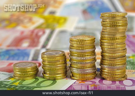 
                Euro, Münzstapel, Bargeld                   