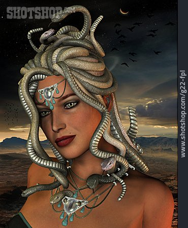 
                Kopfschmuck, 3d-rendering, Medusa                   
