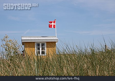 
                Strandhafer, Dänemark, Häuschen, Strandhütte                   