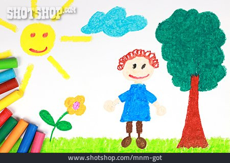 
                Kindlich, Zeichnung, Kinderzeichnung                   