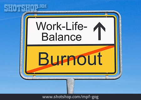 
                Balance, Schild, Burnout                   