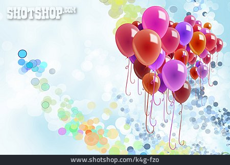 
                Geburtstag, Luftballons, Computergraphik                   