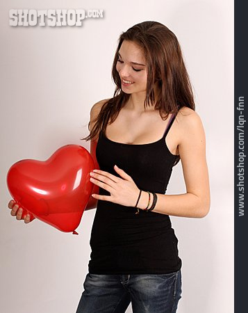
                Young Woman, Heart, Loving                   