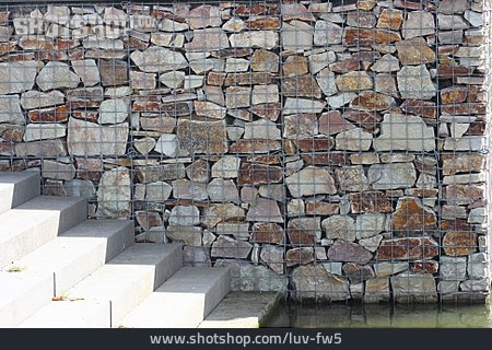 
                Trockenmauer, Steinkorb                   