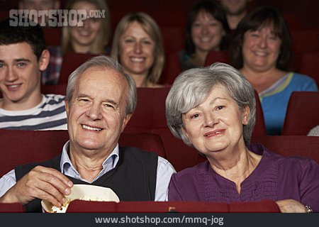
                Paar, Kino, Zuschauer, Popcorn                   