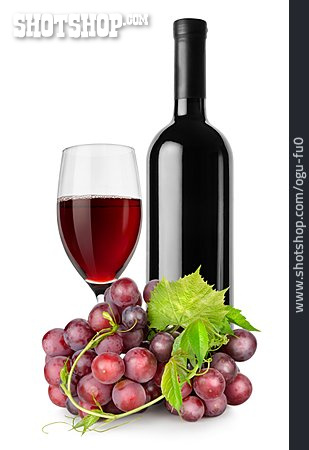 
                Weinglas, Weintraube, Rotwein                   