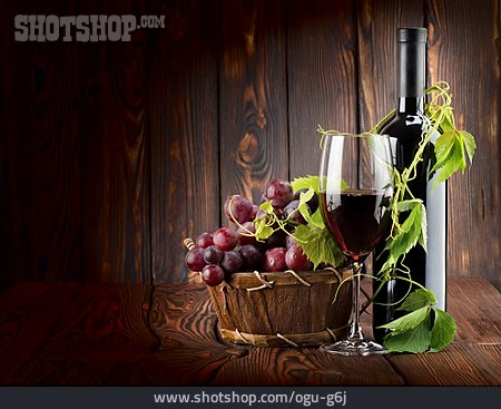 
                Weinglas, Stillleben, Weintraube, Weinflasche                   
