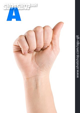 
                A, Gebärdensprache, Fingeralphabet                   