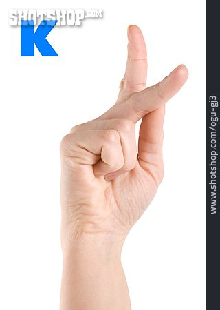 
                K, Gebärdensprache, Fingeralphabet                   