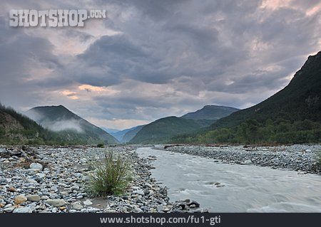
                Morgenstimmung, Flussbett, Alpes-de-haute-provence                   