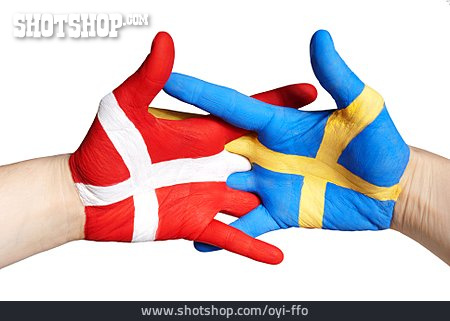 
                Flagge, Schweden, Dänemark, Bodypainting                   