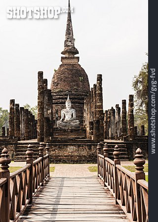 
                Tempel, Thailand, Geschichtspark Sukhothai, Buddhistischer Tempel                   