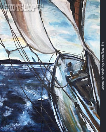 
                Segelboot, Malerei, Gemälde                   
