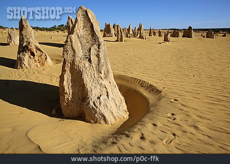 
                Wüste, Australien, Nambung-nationalpark, Pinnacles                   
