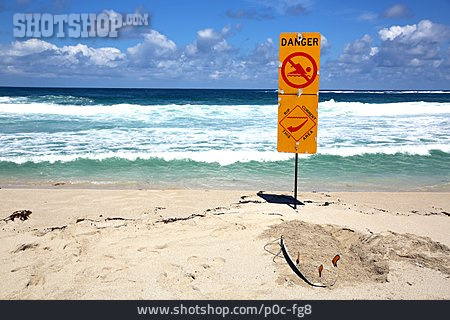 
                Gefahr & Risiko, Warnschild, Australien, Badeverbot                   