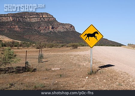 
                Verkehrsschild, Pferd, Australien                   
