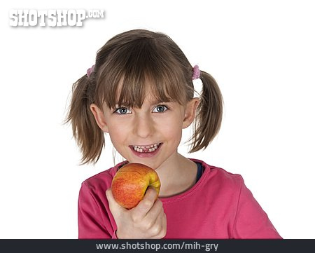 
                Mädchen, Gesunde Ernährung, Apfel                   