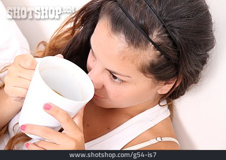 
                Junge Frau, Essen & Trinken, Kaffeepause                   