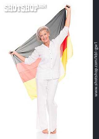 
                Seniorin, Deutschlandflagge                   