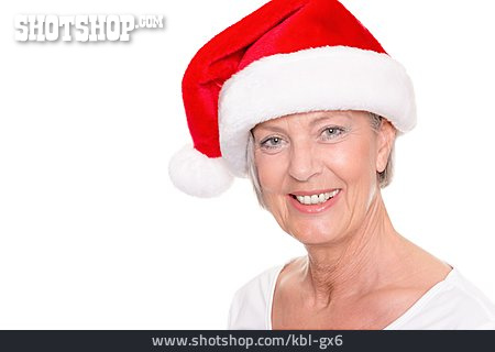 
                Seniorin, Weihnachtsmütze                   