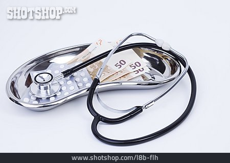 
                Gesundheitskosten, Stethoskop, Arztkosten                   