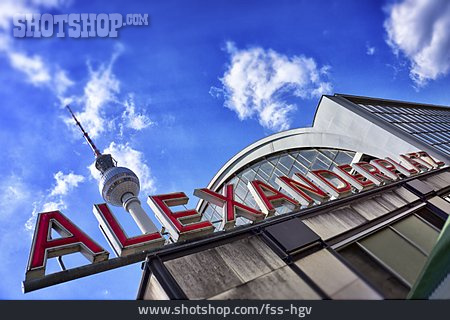 
                Fernsehturm, Alexanderplatz, Schriftzug                   