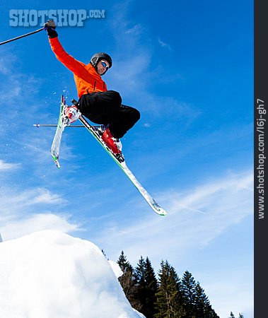 
                Sprung, Skifahrer, Skispringen, Freeskiing                   