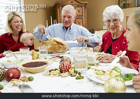 
                Abendessen, Familienleben, Weihnachtsessen                   