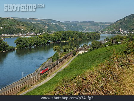 
                Eisenbahn, Rhein, Güterverkehr, Rheintal                   