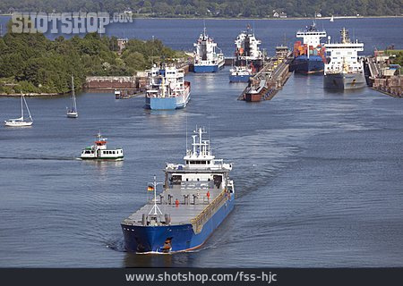 
                Schifffahrt, Frachtschiff, Nord-ostsee-kanal                   