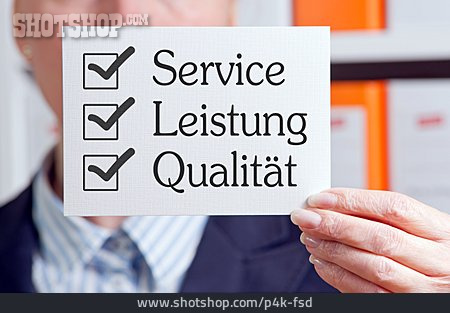 
                Leistung, Service, Qualität, Qualitätssicherung                   