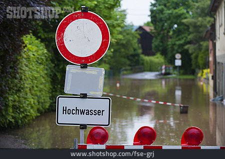 
                Schild, Durchfahrt Verboten, Hochwasser                   