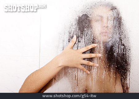
                Junge Frau, Frau, Duschen, Dusche                   