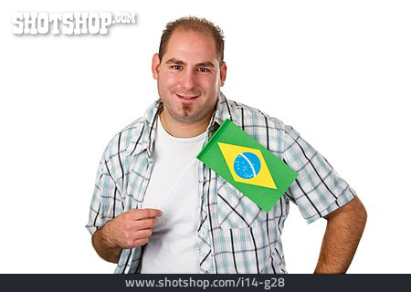 
                Mann, Fähnchen, Brasilianisch                   