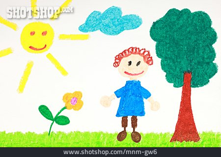 
                Kindlich, Zeichnung, Kinderzeichnung                   
