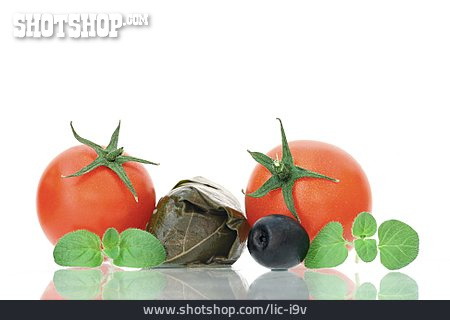 
                Tomate, Weinblatt, Mediterran                   