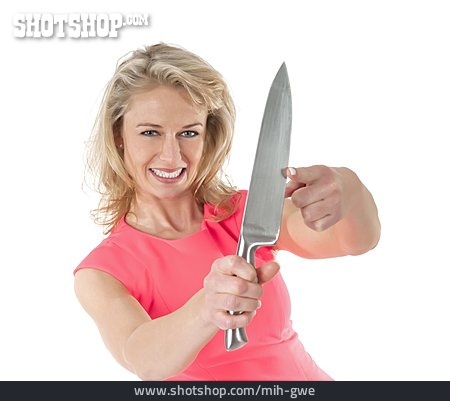 
                Frau, Gefahr & Risiko, Messer                   