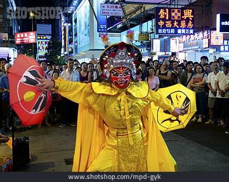 
                Nachtleben, Hongkong, Straßenkünstler                   
