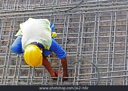 
                Arbeit & Beruf, Bauarbeiter, Bewehrungsstahl                   
